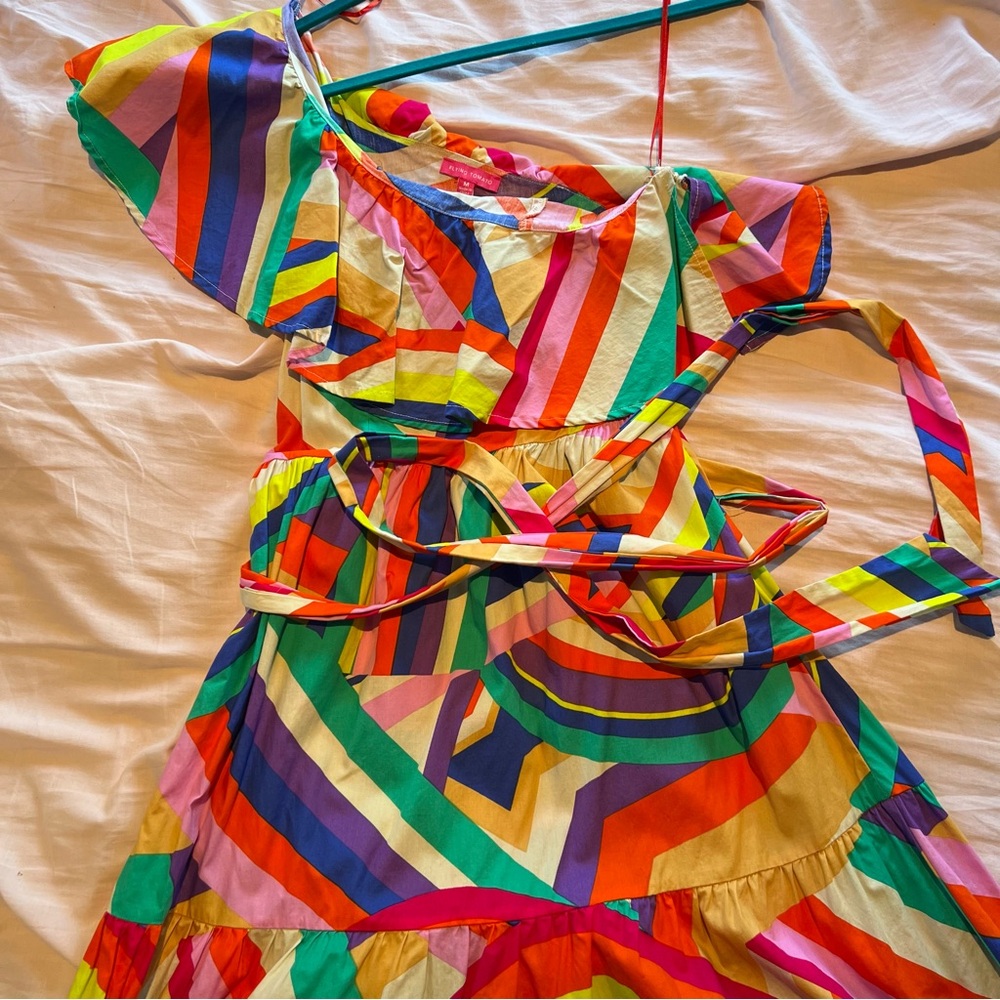 NWOT Flying Tomato Maxi Dress Multicolor Swirl Rainbow - Picture 2 of 11